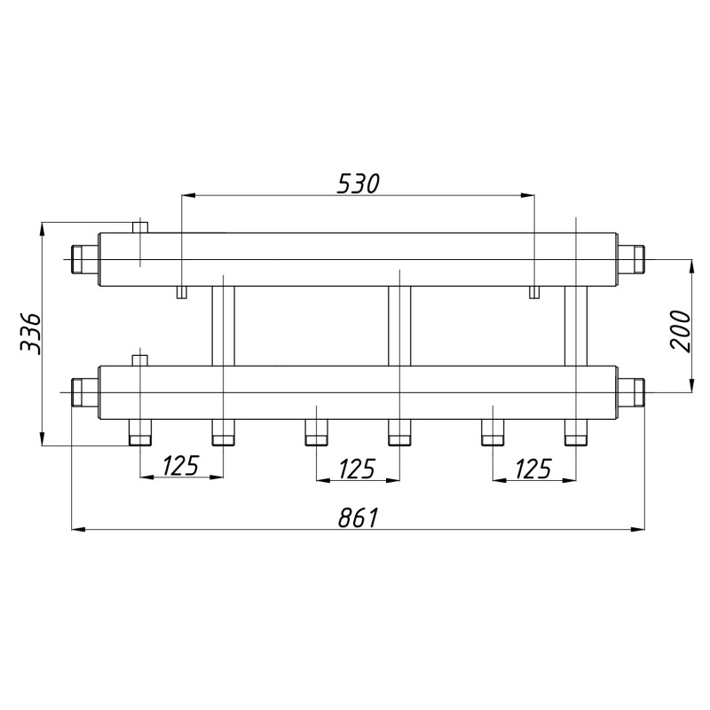 Розподільчий колектор К32Н125(200) з ізоляцією