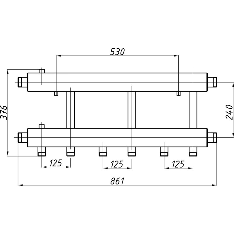 Розподільчий колектор К32Н125(240)  з ізоляцією