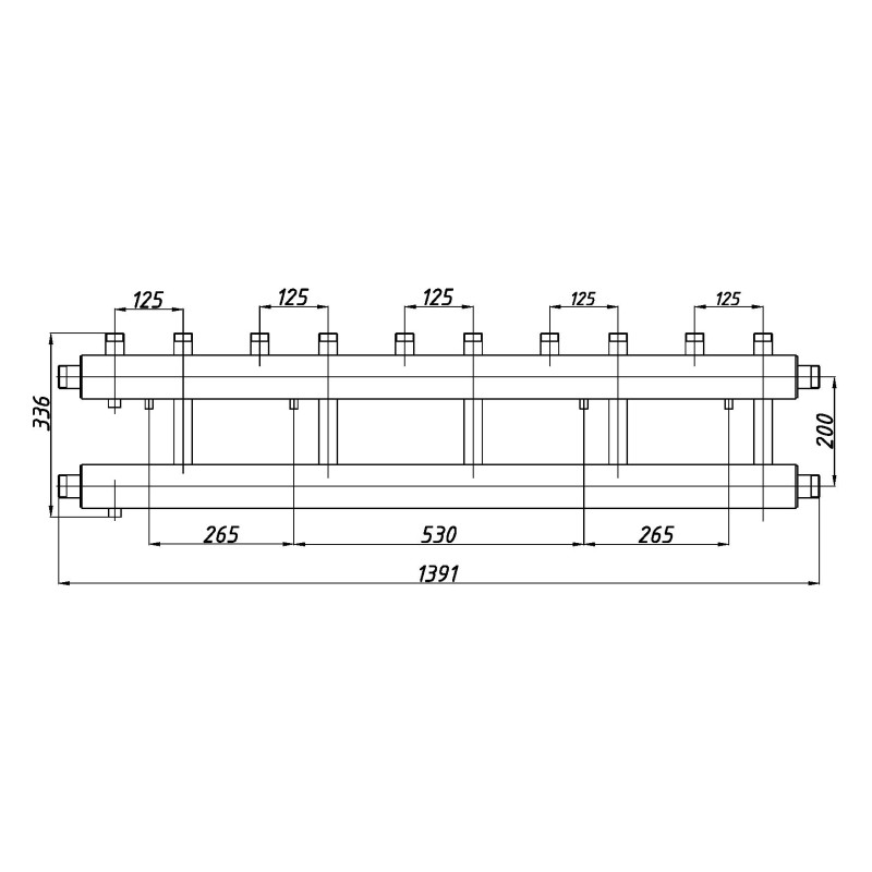 Розподільчий колектор К52В125(200) з ізоляцією