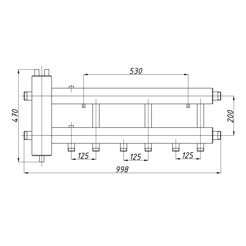 Распределительный коллектор с гидрострелкой КГС32Н125(200) с изоляцией