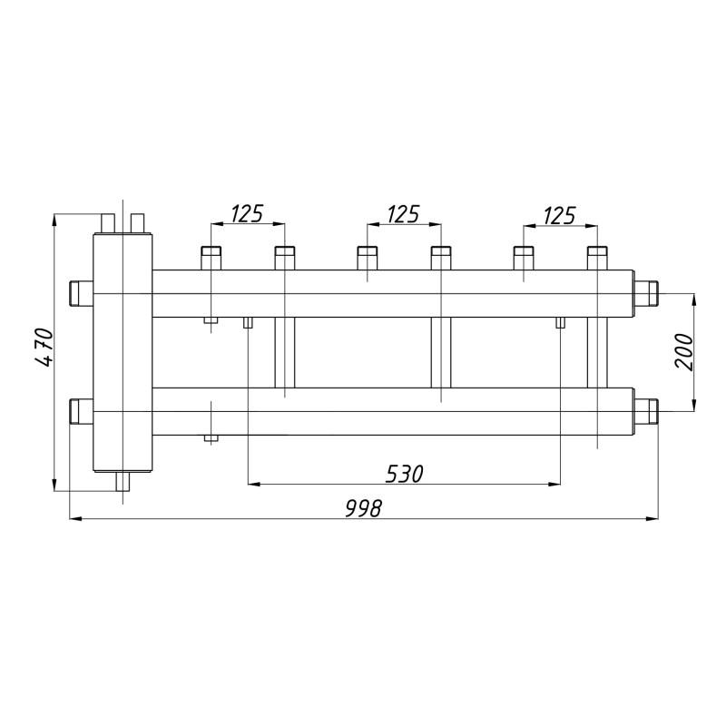 Розподільчий колектор з гідрострілкою КГС32В125(200) з ізоляцією