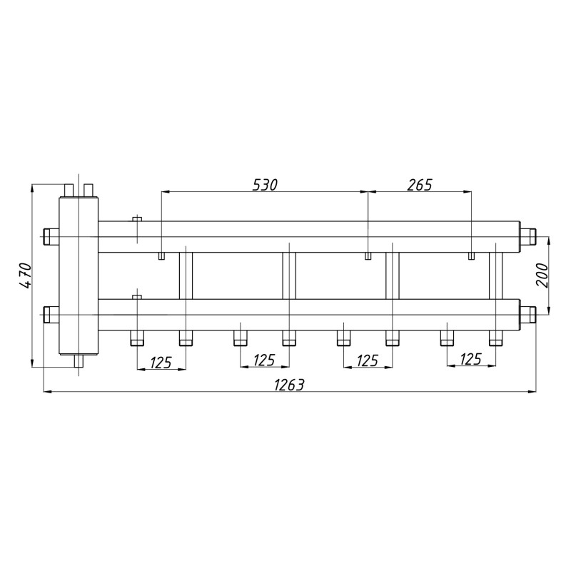 Распределительный коллектор с гидрострелкой КГС42Н125(200) с изоляцией