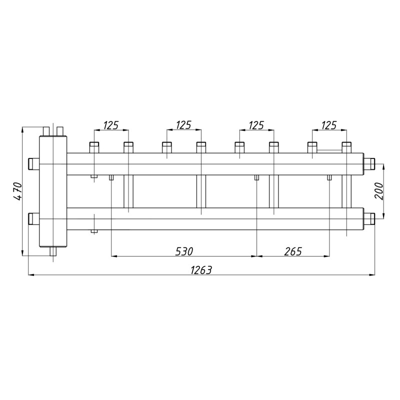 Розподільчий колектор з гідрострілкою КГС42В125(200) з ізоляцією
