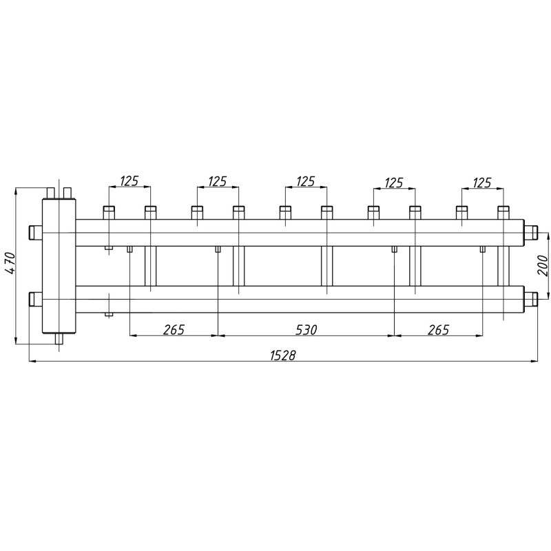 Распределительный коллектор с гидрострелкой КГС52В125(200) с изоляцией