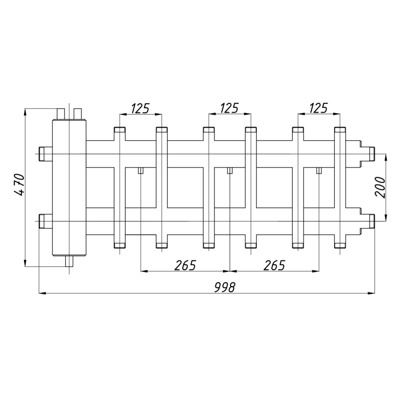 Розподільчий колектор з гідрострілкою КГС62ВН125(200) з ізоляцією