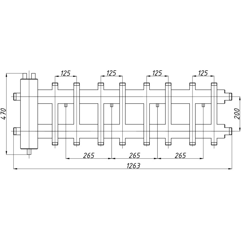 Распределительный коллектор с гидрострелкой КГС82ВН125(200) с изоляцией