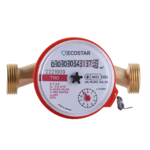 Счетчик горячей воды ECOSTAR DN15 1/2″ L110 E-C 2,5 (без штуцера)