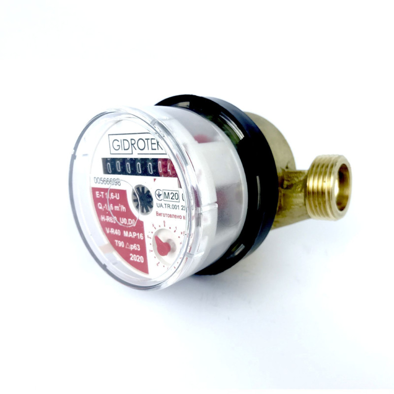 Счетчик горячей воды Gidrotek E-T 1,6U 1/2” со штуцером (110мм)