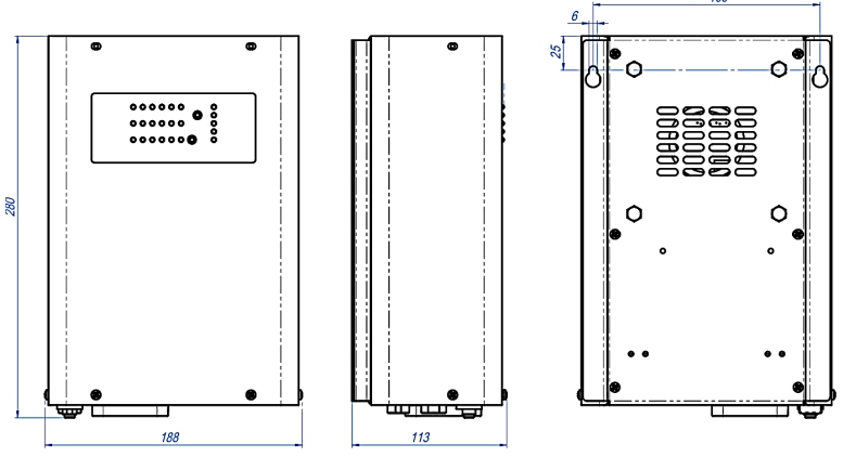 Розміри ДБЖ з правильною синусоїдою Елекс Кулон Q-300/12 V4.0 