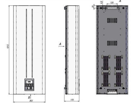 Розміри Стабілізатор напруги однофазний 22 кВт Елекс ГЕРЦ У 36-1/100 v3.0 побутовий 