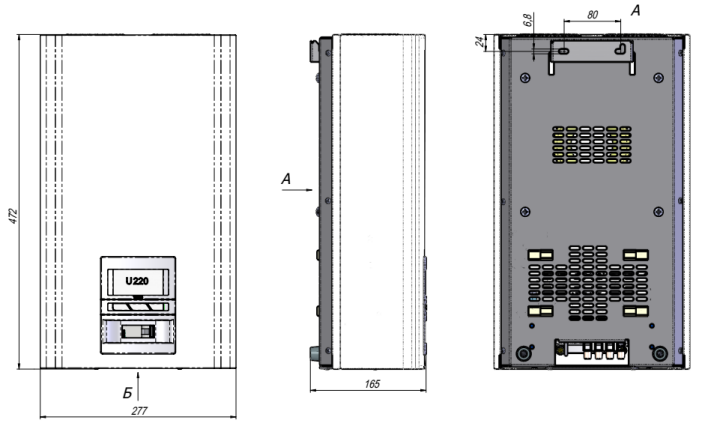 Розміри Стабілізатор напруги однофазний 14 кВт Елекс ГЕРЦ У 16-1/63 v3.0 побутовий 