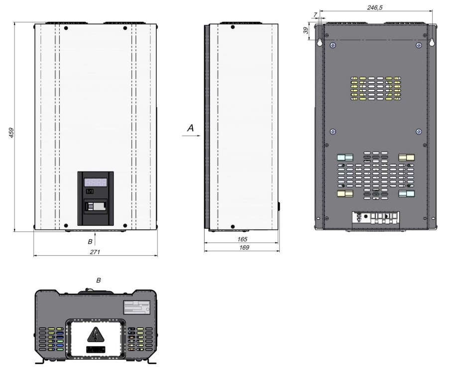 Рзміри Стабілізатор напруги однофазний 5.5 кВт Елекс Гібрид У 7-1/25 v2.0 побутовий 