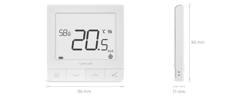 Габаритні розміри Salus SQ610RF Quantum
