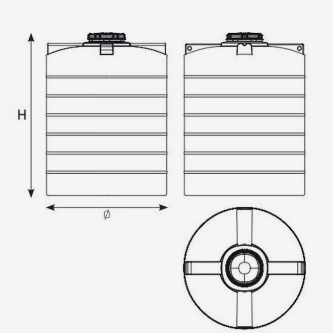 Розміри Ємність пластикова 3000 л TELCOM Aquarius NSV