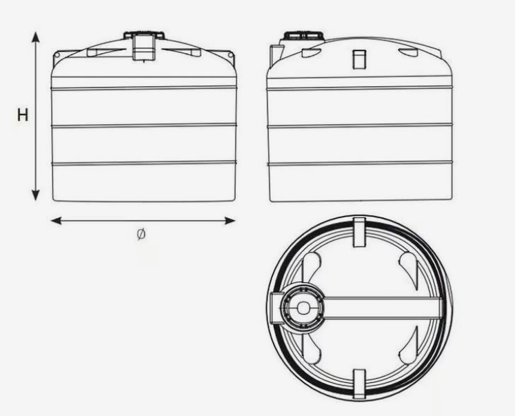 Розміри Ємність пластикова 5000 л TELCOM Aquarius NSV