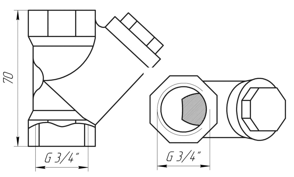 Размеры фильтра грубой очистки Itap 3/4" 