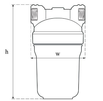 Размеры Фильтр с картриджем SVOD-AS st250 1/2" для теплотехники