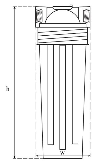 Розміри Фільтр з картриджем SVOD FTBB20 (знезалізнення) 