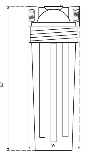 Размеры Комплект фильтров "SVOD" Обезжелезивание 2_OFT_BB20