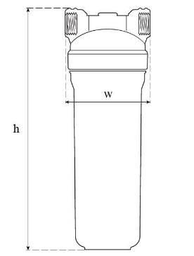 Размеры Магистральный фильтр SVOD 10” 3/4 для холодной воды
