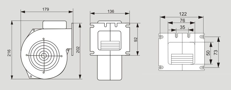 Габаритні розміри вентилятора М+М WPA X2