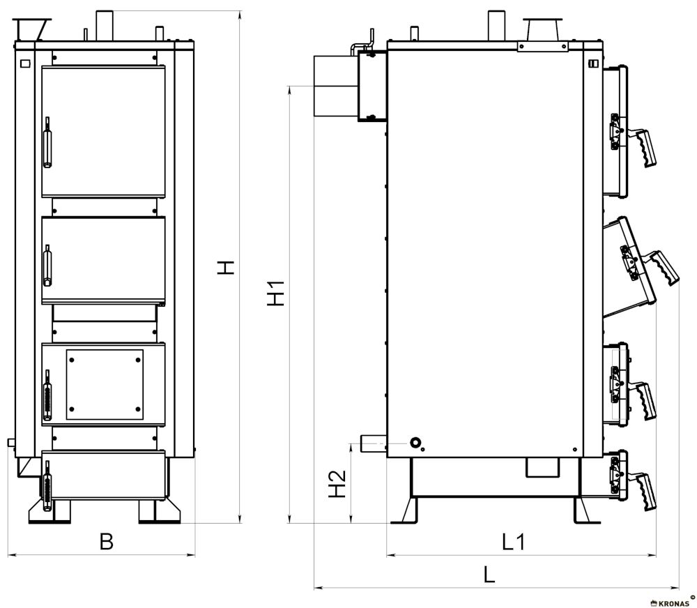 Схема котла KRONAS UNIC P 98 кВт