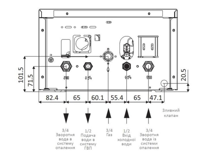 Схема підключення Газовий котел турбований Hi-Therm OPTIMUS PRO DC-24U