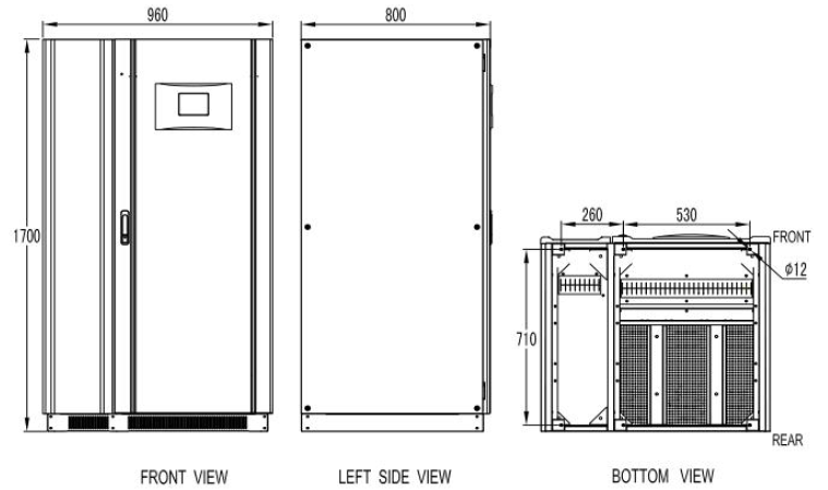 Размеры Гибридный солнечный инвертор 120кВА LogicPower (MPPT, 3 фазы) 
