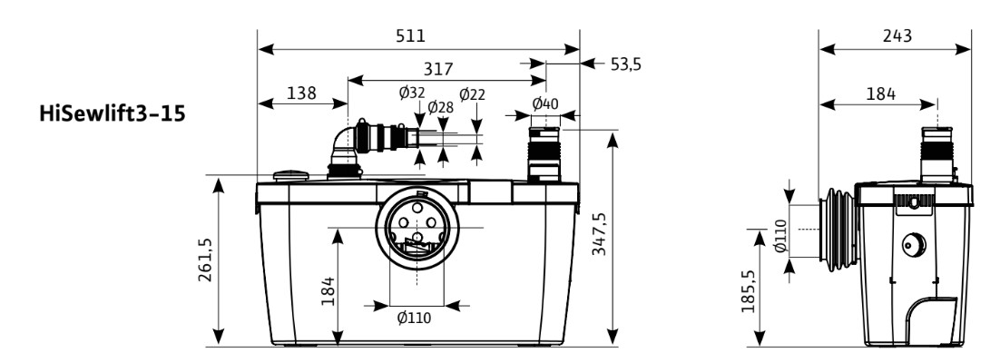 Wilo HiSewlift 3-15 - Канализационная фекальная установка купить со ...