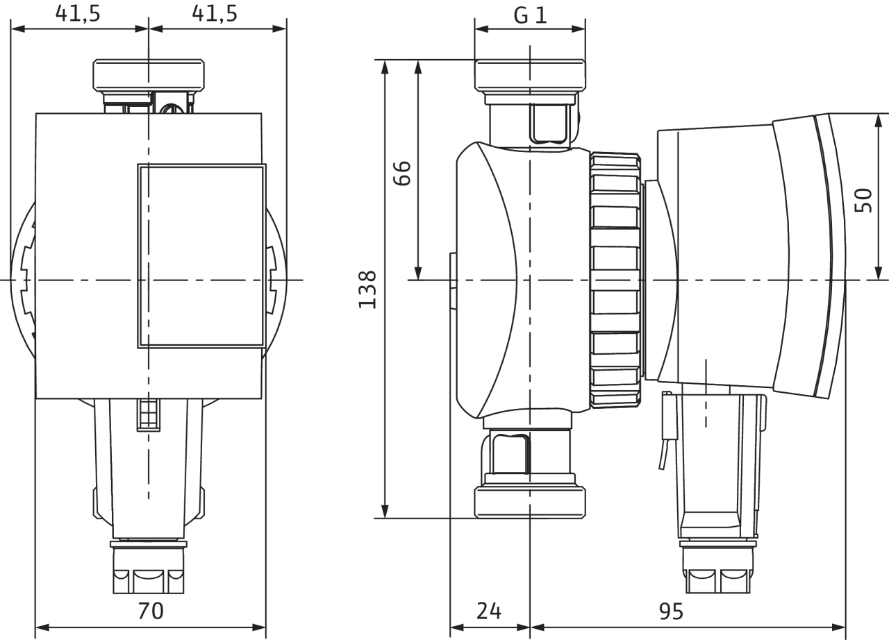 Габаритные размеры Насос WILO Star-Z-NOVA-A
