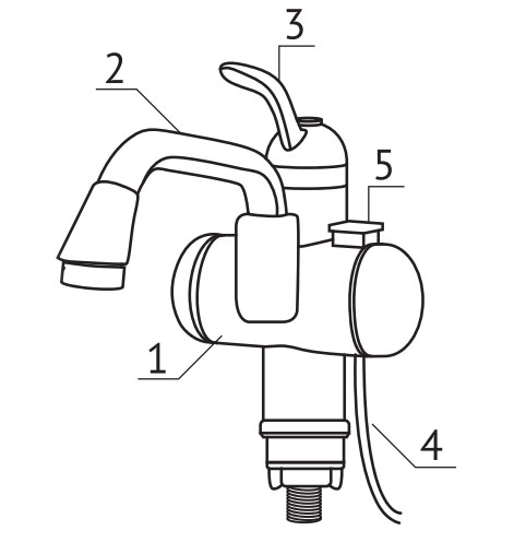 Конструкція Проточний водонагрівач Zerix ELW16 ZX3071 