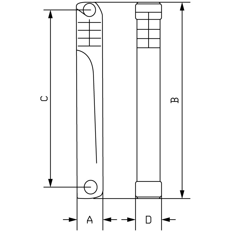 Габаритні розміри Біметалевий радіатор Koer Aluminium KR.100AL-500 EXTREME