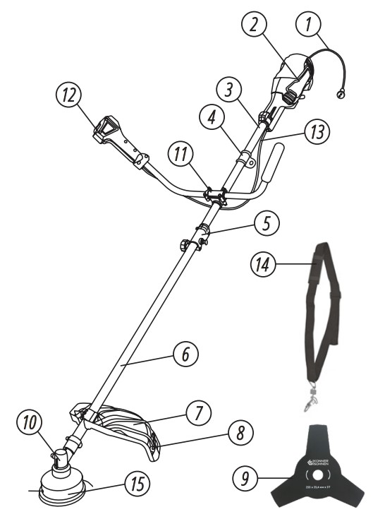 Конструкція Тример садовий електричний Konner & Sohnen KS BCT-1400