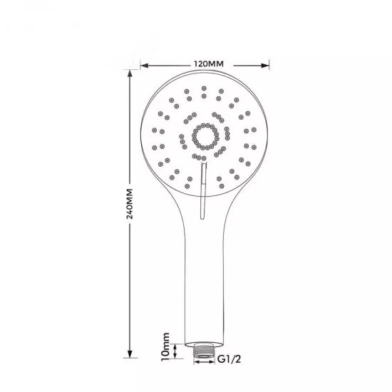 Душевый набор FRAP IF301, схема изображения размеров лейки