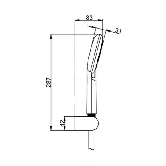 Душевый набор FRAP IF301, схема изображения размеров лейки