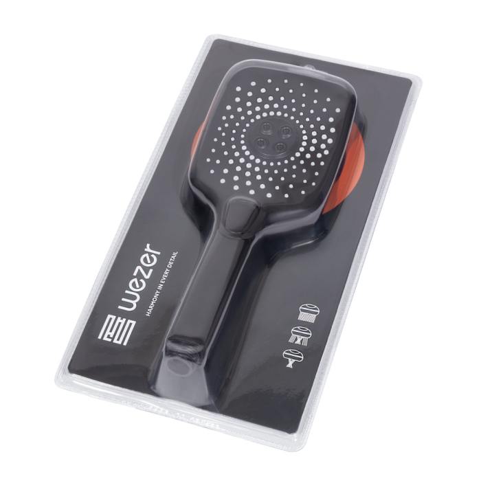 КОМПЛЕКТАЦІЯ РУЧНОГО ДУШУ WEZER WKY-37 Black