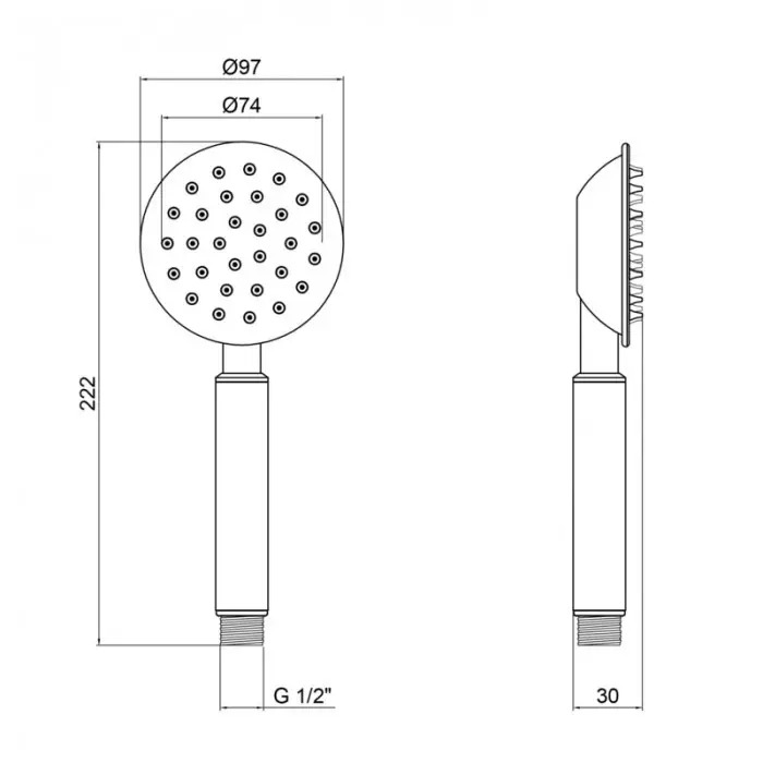 Лійка для душу WEZER L03 параметри розмірів