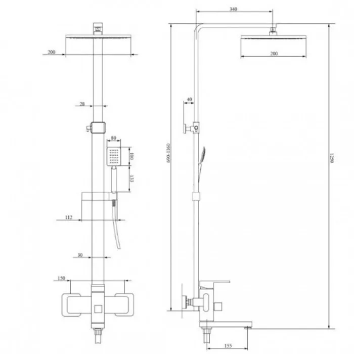 Описание душевой системы WEZER PRO16-02