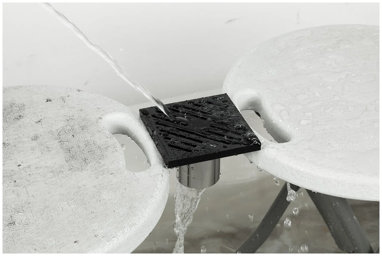 Дизайн Душевой трап GAPPO G81050-6 10х10см черный, латунь