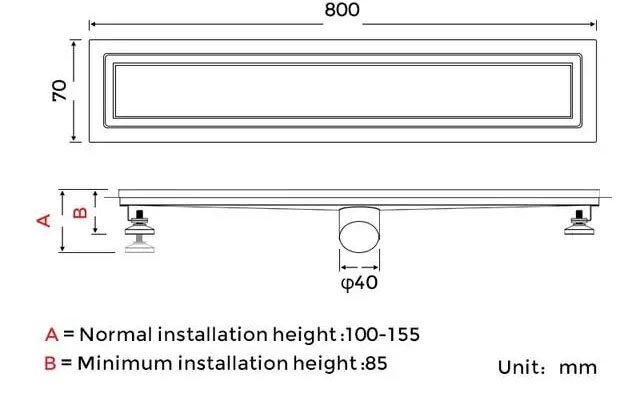 Габаритні розміри Душовий трап Gappo G88007-4 нержавіюча сталь 