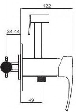 Габаритні розміри Гігієнічний душ GAPPO G7207-3, золото