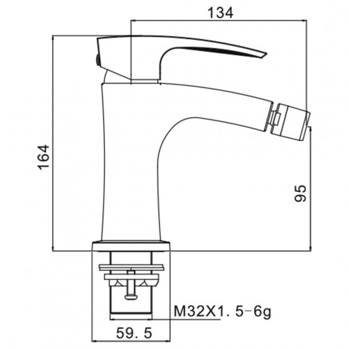 Габаритні розміри Гігієнічний душ GAPPO G5007-3, золото 