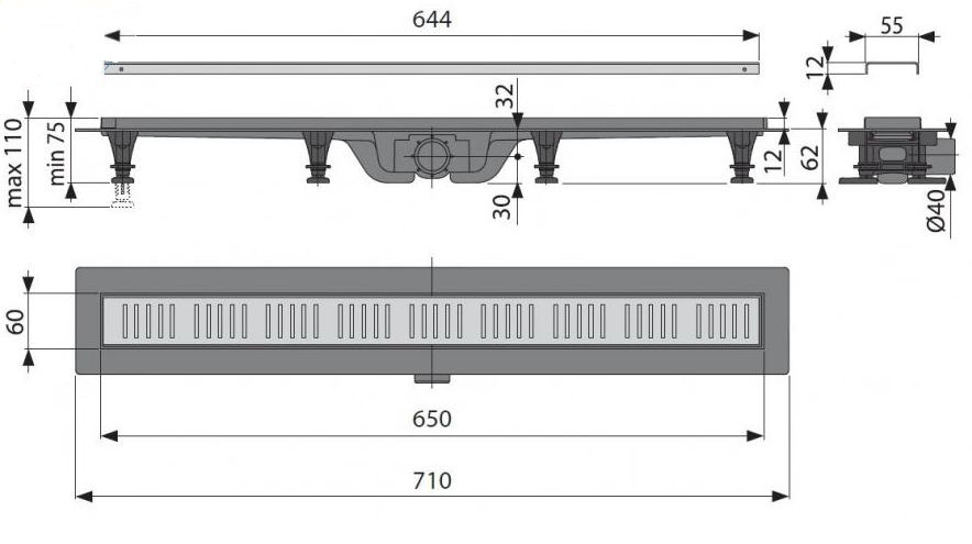 Розміри Водостічний жолоб Koller Pool G10-650 (APZ10-650M) 