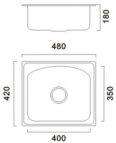 Габаритні розміри Мийка кухонна Haiba 48x42 decor 
