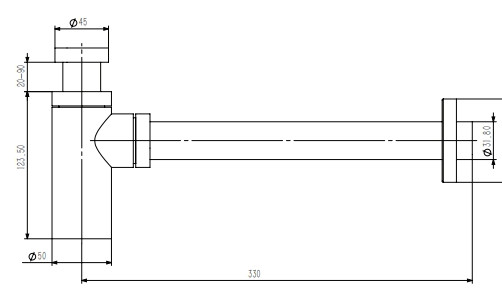 Розміри Сифон для умивальника KollerPool KP-7007B d32 латунь 