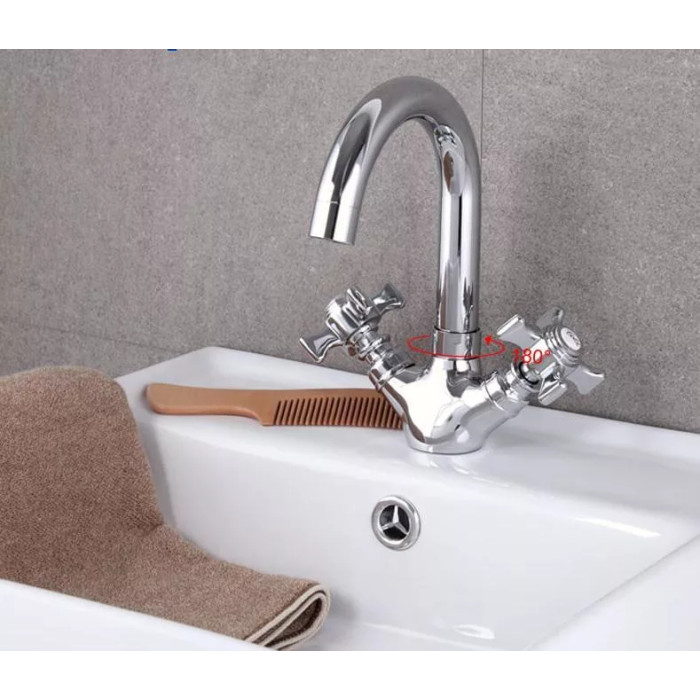 Иллюстративное изображение смесителя для умывальника Frap F1324 в ванной комнате