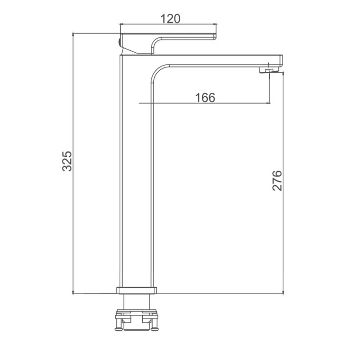 Схематическое изображение размеров смесителя для умывальника Gappo G1017-92