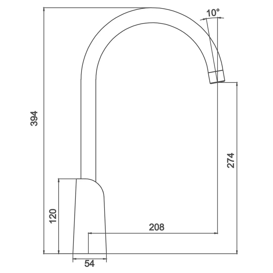 Змішувач для кухні GAPPO G4003-6, чорний/хром – технічні вимірювання