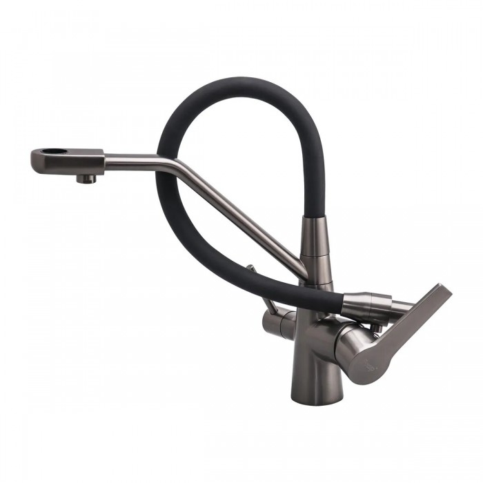 Смеситель для кухни на две воды Frap F4374-15 серый