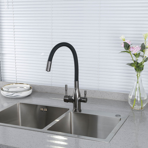 Смеситель для кухни под фильтр Frap F4396-15 с гибким изливом